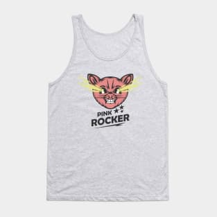 Pink Rocker Cat Tank Top